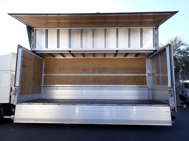 ヒノレンジャー 　２５－６７　ワイド　ハイルーフ　アルミウィング　３ペダル　ベッド付　エンジンＡｓｓｙ交換　トランテックス製　ラッシングレール２段　床引出しフック５対　ＥＴＣ　バックカメラ　抹消積載２７００ｋｇ　４ｔ（15枚目）