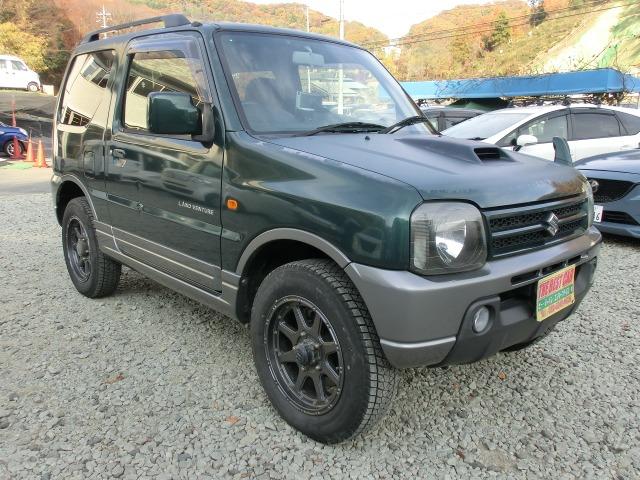 ジムニー ランドベンチャーパートタイム４ＷＤ　保証付き　前席パワーウインドウ　助手席エアバック　運転席エアバッグ　革シート　ＰＳ　衝突安全ボディ　ＡＢＳ付　シートヒータ　ＥＴＣ　ＡＴエアコン　４ＷＤ車　ターボー（3枚目）