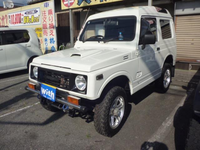 ジムニー ＥＣ　パノラマミック　２人乗り　４ＷＤ　ターボ車　５速マニュアル　パワステ　エアコン　オールペイント　社外足回り　リフトアップ　社外アルミ　タイミングベルト交換済み　バケットシート（2枚目）