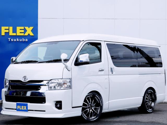 ハイエースワゴン GL ロング ファインテックツアラー ファインテックツアラー アルパインBIGXナビ ETC デジタルインナーミラー クリアランスソナー パノラミックビューモニター 100Vコンセント LEDヘッドライト ローダウン 同色ガッツミラー(2枚目)