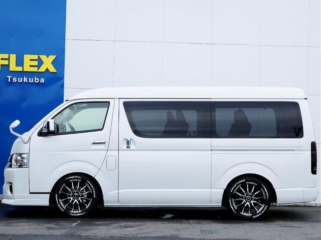 ハイエースワゴン GL ロング ファインテックツアラー ファインテックツアラー アルパインBIGXナビ ETC デジタルインナーミラー クリアランスソナー パノラミックビューモニター 100Vコンセント LEDヘッドライト ローダウン 同色ガッツミラー(4枚目)