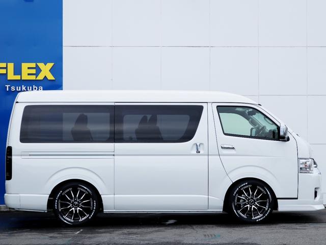 ハイエースワゴン GL ロング ファインテックツアラー ファインテックツアラー アルパインBIGXナビ ETC デジタルインナーミラー クリアランスソナー パノラミックビューモニター 100Vコンセント LEDヘッドライト ローダウン 同色ガッツミラー(5枚目)