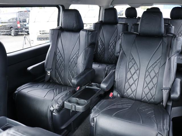 ハイエースワゴン GL ロング ファインテックツアラー ファインテックツアラー アルパインBIGXナビ ETC デジタルインナーミラー クリアランスソナー パノラミックビューモニター 100Vコンセント LEDヘッドライト ローダウン 同色ガッツミラー(31枚目)