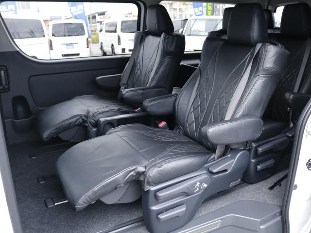 ハイエースワゴン GL ロング ファインテックツアラー ファインテックツアラー アルパインBIGXナビ ETC デジタルインナーミラー クリアランスソナー パノラミックビューモニター 100Vコンセント LEDヘッドライト ローダウン 同色ガッツミラー(33枚目)