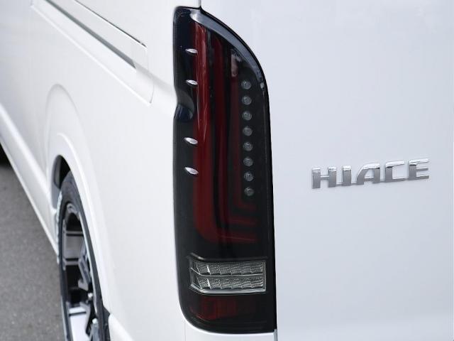 ハイエースワゴン GL ロング ファインテックツアラー ファインテックツアラー アルパインBIGXナビ ETC デジタルインナーミラー クリアランスソナー パノラミックビューモニター 100Vコンセント LEDヘッドライト ローダウン 同色ガッツミラー(44枚目)