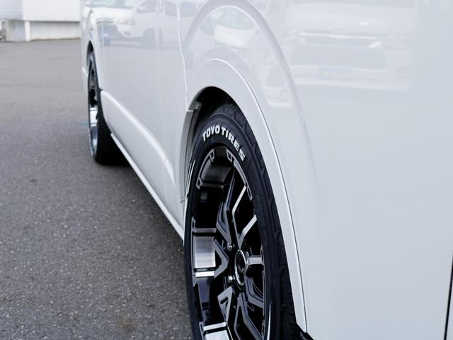 ハイエースワゴン GL ロング ファインテックツアラー ファインテックツアラー アルパインBIGXナビ ETC デジタルインナーミラー クリアランスソナー パノラミックビューモニター 100Vコンセント LEDヘッドライト ローダウン 同色ガッツミラー(46枚目)