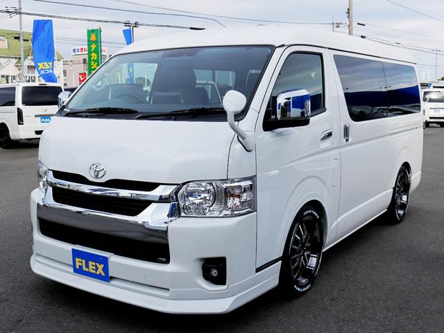 ハイエースワゴン GL ロング ファインテックツアラー ファインテックツアラー アルパインBIGXナビ ETC デジタルインナーミラー クリアランスソナー パノラミックビューモニター 100Vコンセント LEDヘッドライト ローダウン 同色ガッツミラー(51枚目)