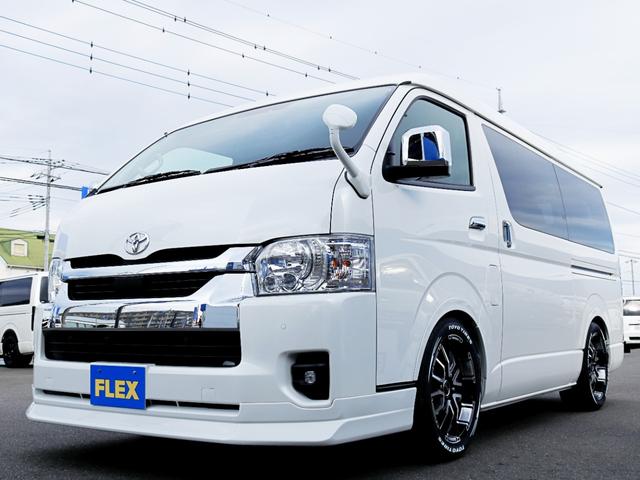 ハイエースワゴン GL ロング ファインテックツアラー ファインテックツアラー アルパインBIGXナビ ETC デジタルインナーミラー クリアランスソナー パノラミックビューモニター 100Vコンセント LEDヘッドライト ローダウン 同色ガッツミラー(52枚目)