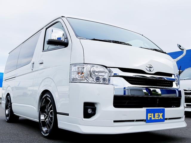 ハイエースワゴン GL ロング ファインテックツアラー ファインテックツアラー アルパインBIGXナビ ETC デジタルインナーミラー クリアランスソナー パノラミックビューモニター 100Vコンセント LEDヘッドライト ローダウン 同色ガッツミラー(53枚目)