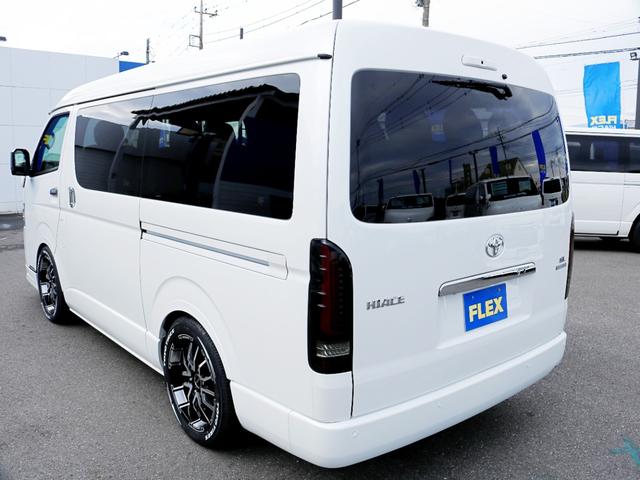 ハイエースワゴン GL ロング ファインテックツアラー ファインテックツアラー アルパインBIGXナビ ETC デジタルインナーミラー クリアランスソナー パノラミックビューモニター 100Vコンセント LEDヘッドライト ローダウン 同色ガッツミラー(55枚目)