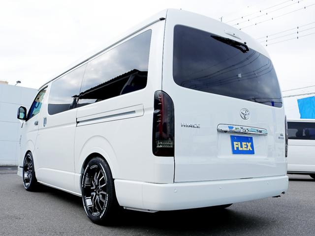 ハイエースワゴン GL ロング ファインテックツアラー ファインテックツアラー アルパインBIGXナビ ETC デジタルインナーミラー クリアランスソナー パノラミックビューモニター 100Vコンセント LEDヘッドライト ローダウン 同色ガッツミラー(56枚目)
