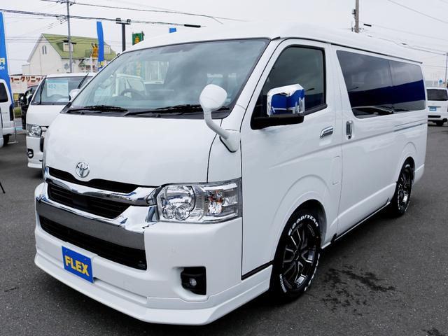 ハイエースワゴン ＧＬ　ファミリア内装架装　アルパインＢＩＧＸナビ　ＥＴＣ　ＨＤＭＩ　デジタルインナーミラー　パノラミックビューモニター　クリアランスソナー　ＬＥＤヘッドライト　ＤＥＬＦ０６　１７インチＡＷ　ナスカータイヤ（56枚目）