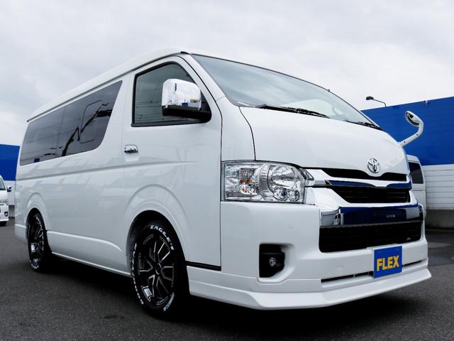 ハイエースワゴン ＧＬ　ファミリア内装架装　アルパインＢＩＧＸナビ　ＥＴＣ　ＨＤＭＩ　デジタルインナーミラー　パノラミックビューモニター　クリアランスソナー　ＬＥＤヘッドライト　ＤＥＬＦ０６　１７インチＡＷ　ナスカータイヤ（58枚目）