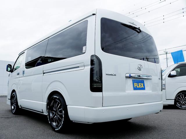 ハイエースワゴン ＧＬ　ファミリア内装架装　アルパインＢＩＧＸナビ　ＥＴＣ　ＨＤＭＩ　デジタルインナーミラー　パノラミックビューモニター　クリアランスソナー　ＬＥＤヘッドライト　ＤＥＬＦ０６　１７インチＡＷ　ナスカータイヤ（61枚目）