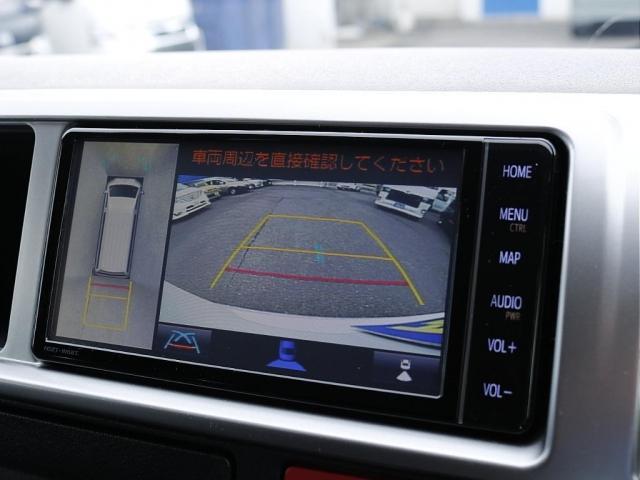 ハイエースワゴン  トヨタ純正ナビ ETC デジタルインナーミラー パノラミックビューモニター クリアランスソナー 100Vコンセント LEDヘッドライト ルーフスピーカー シートカバー DELF03 17inAW(16枚目)