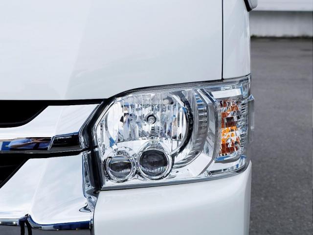 ハイエースワゴン  トヨタ純正ナビ ETC デジタルインナーミラー パノラミックビューモニター クリアランスソナー 100Vコンセント LEDヘッドライト ルーフスピーカー シートカバー DELF03 17inAW(41枚目)