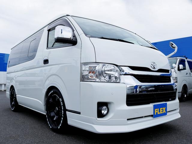 ハイエースワゴン  トヨタ純正ナビ ETC デジタルインナーミラー パノラミックビューモニター クリアランスソナー 100Vコンセント LEDヘッドライト ルーフスピーカー シートカバー DELF03 17inAW(57枚目)