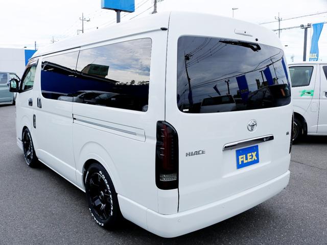 ハイエースワゴン  トヨタ純正ナビ ETC デジタルインナーミラー パノラミックビューモニター クリアランスソナー 100Vコンセント LEDヘッドライト ルーフスピーカー シートカバー DELF03 17inAW(59枚目)