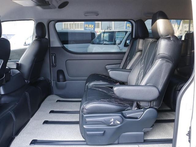 ハイエースワゴン アルパインBIGXナビ デジタルインナーミラー パノラミックビューモニター クリアランスソナー ETC 100Vコンセント アルパイン12.8インチフリップダウン ルーフスピーカー ブレーキロック(44枚目)