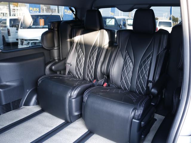 ハイエースワゴン アルパインBIGXナビ デジタルインナーミラー パノラミックビューモニター クリアランスソナー ETC 100Vコンセント アルパイン12.8インチフリップダウン ルーフスピーカー ブレーキロック(46枚目)