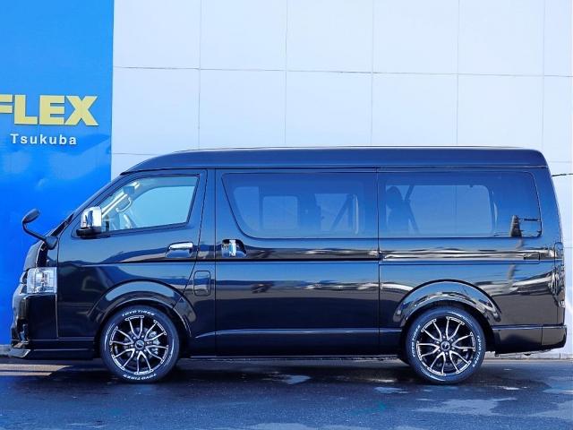 ハイエースワゴン GL ロング アルパイン11インチ BIGXナビ アルパイン12インチ フリップダウンモニター ETC デジタルインナーミラー パノラミックビューモニター クリアランスソナー DELF06 18インチAW(3枚目)