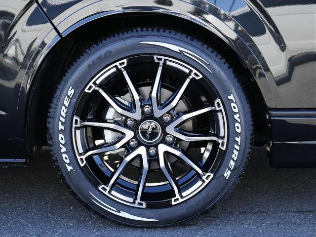 ハイエースワゴン GL ロング アルパイン11インチ BIGXナビ アルパイン12インチ フリップダウンモニター ETC デジタルインナーミラー パノラミックビューモニター クリアランスソナー DELF06 18インチAW(6枚目)