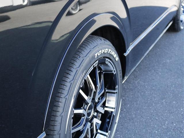 ハイエースワゴン GL ロング アルパイン11インチ BIGXナビ アルパイン12インチ フリップダウンモニター ETC デジタルインナーミラー パノラミックビューモニター クリアランスソナー DELF06 18インチAW(34枚目)