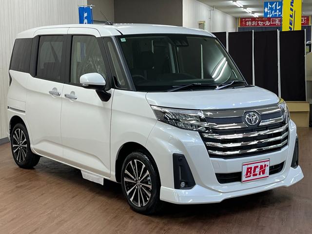 ルーミー カスタムＧ－Ｔ　登録済未使用車　ターボ　スマアシ　アイドリングストップ　９インチＤオーディオ　フルセグＴＶ　Ｂカメラ　ＢＴオーディオ　両側ＰＳＤ　ＬＥＤヘッドライト　アダプティブクルコン　前席シートＨ　ＨＤＭＩ端子（3枚目）