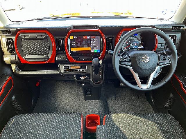 ハスラー ハイブリッドＸターボ　禁煙車・衝突軽減ブレーキ・純正９インチナビ・全方位カメラ・フルセグＴＶ・Ｂｌｕｅｔｏｏｔｈ・パーキングソナー・シートヒーター・ＬＥＤヘッドライト・キーフリー・レーダークルーズ（3枚目）