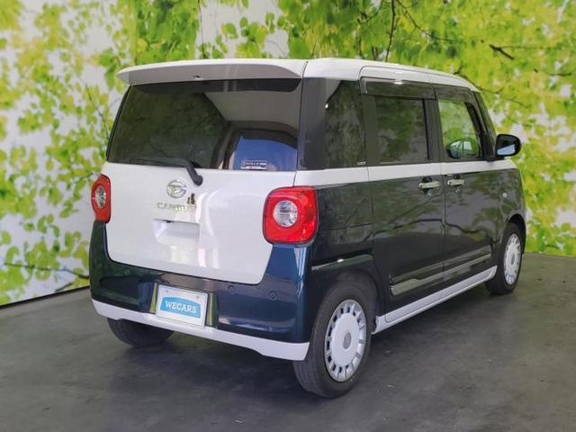 ムーヴキャンバス ストライプスＧターボ　保証書／純正　１０インチ　ナビ／スマートアシスト（トヨタ・ダイハツ）／両側電動スライドドア／シートヒーター　前席／パノラマモニター／車線逸脱防止支援システム　衝突被害軽減システム　全周囲カメラ　禁煙車（3枚目）