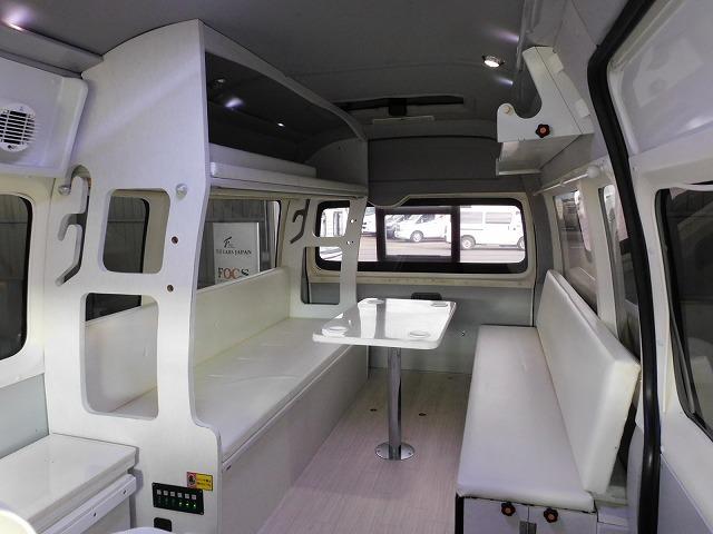 キャンピングカー S&H製 オリジナルキャンパー 2700ccガソリン ポップアップルーフ 窓埋め 9名乗車4名就寝 リアラダー シンク アウターシャワー ツインサブBT 1500Wインバーター(2枚目)