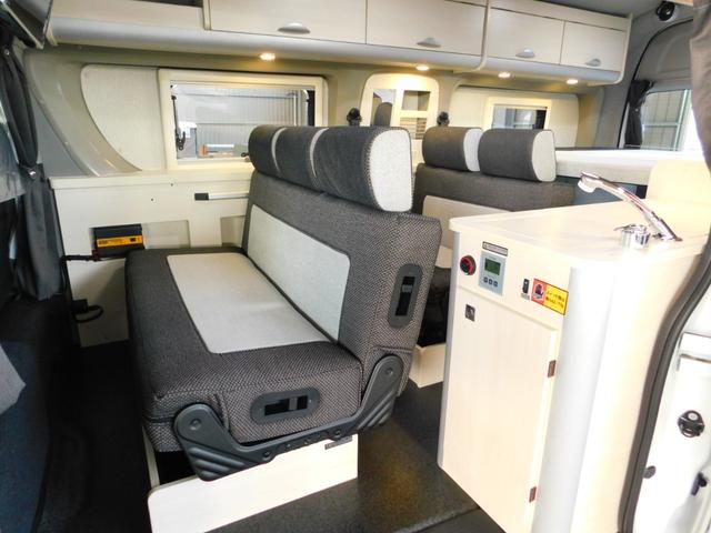 キャンピングカー ナッツRV リーク 2700cc 7名乗車5名就寝 8ナンバーキャンピング登録 シンク 冷蔵庫 FFヒーター 19型テレビ サブバッテリー 外部電源・充電器 400Wインバーター(4枚目)