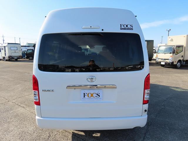 ハイエースバン キャンピングカー フジカーズジャパン FOCS シエスタ 8名乗車3名就寝 シンク 冷蔵庫 フリップダウンモニター サブバッテリー 走行充電 外部充電 FFヒーター メモリーナビ フルセグ(22枚目)