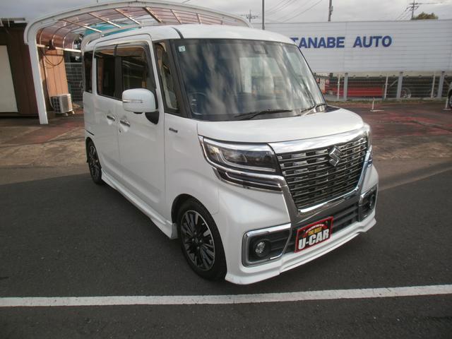 スペーシアカスタム ハイブリッドＸＳターボ　全周囲カメラ　８インチナビ　テレビ　Ｂカメラ　ＥＴＣ　両側パワスラ　ハーフレザーシート　シートヒーター　ローダウン（4枚目）