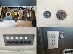サブバッテリー　電圧計　各種スイッチ　１００Ｖコンセント　３５０Ｗインバーター 7