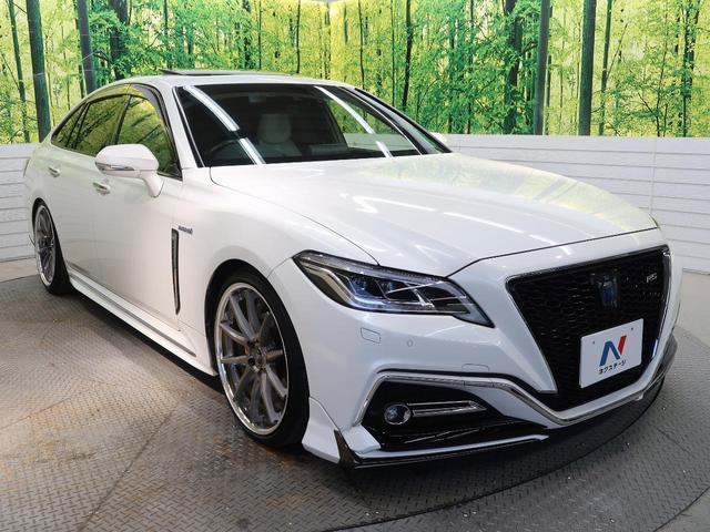 クラウンハイブリッド ＲＳ　ムーンルーフ　モデリスタエアロ　白革シート　ブラインドスポットモニター　３眼ＬＥＤヘッド　ＶＥＲＺ製２０インチアルミ　シートベンチレーション　ＲＳ－Ｒ製ダウンサス　セーフティセンス　メーカーナビ（16枚目）