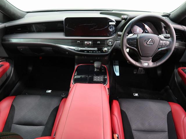 ＬＳ ＬＳ５００　Ｆスポーツ　後期　ＴＲＤエアロ　マークレビンソン　ムーンルーフ　オレンジキャリパー　エイムゲイン２２インチアルミ　赤革／ウルトラスエードコンビシート　エアサス　メーカー１２．３インチディスプレイオーディオ（2枚目）