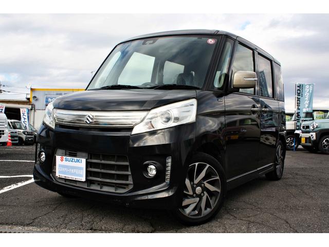 スペーシアカスタム Jスタイル ナビ(TV CD)Bカメラ 両側パワスラ ディスチャージヘッドライト 運転席&助手席シートヒーター スマートキー(スペア有)ステアリングオーディオスイッチ フルオートエアコン レーダーブレーキサポート(3枚目)