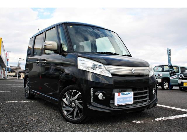 スペーシアカスタム Jスタイル ナビ(TV CD)Bカメラ 両側パワスラ ディスチャージヘッドライト 運転席&助手席シートヒーター スマートキー(スペア有)ステアリングオーディオスイッチ フルオートエアコン レーダーブレーキサポート(5枚目)