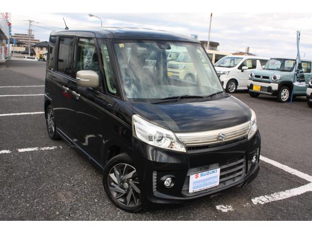 スペーシアカスタム Jスタイル ナビ(TV CD)Bカメラ 両側パワスラ ディスチャージヘッドライト 運転席&助手席シートヒーター スマートキー(スペア有)ステアリングオーディオスイッチ フルオートエアコン レーダーブレーキサポート(45枚目)