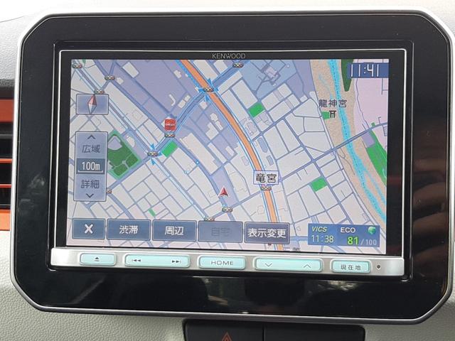イグニス ハイブリッドＭＺ　柿本マフララー　ＫＥＮＷＯＯＤナビ　パドルシフト　クルーズコントロール　ＬＥＤオートライト　ビルトインＥＴＣ　シートヒーター　フルセグＴＶ　Ｂｌｕｅｔｏｏｔｈ　ステアリングリモコン　純正アルミ（3枚目）