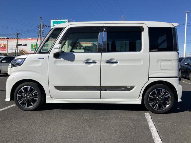 スペーシアカスタム ハイブリッドXSターボ 保証書/純正 9インチ SDナビ/セーフティサポート(スズキ)/両側電動スライドドア/シートヒーター 運転席/全方位モニター用カメラ/車線逸脱防止支援システム/シート ハーフレザー ターボ 禁煙車(2枚目)