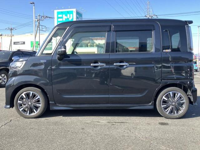 スペーシアカスタム ハイブリッドＸＳターボ　新品タイヤ／保証書／純正　９インチ　メモリーナビ／セーフティサポート（スズキ）／両側電動スライドドア／シートヒーター　運転席／全方位モニター／シート　ハーフレザー／ドライブレコーダー　社外　禁煙車（2枚目）