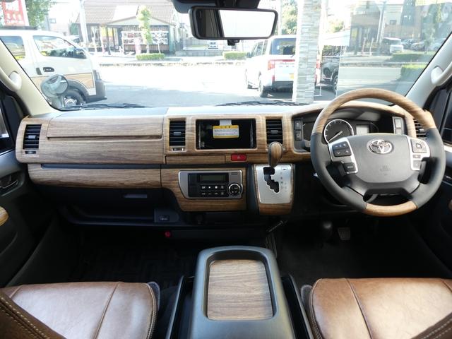 ハイエースバン ロングスーパーＧＬ　ディーゼル４ＷＤ　ＦＤ－ｃｌａｓｓｉｃ丸目フロントフェイス　ペンドルトンシートカバー　高さ調整ベッドキット　アルミホイール＆タイヤセット　両側パワースライドドア　パノラミックビューモニター　デジタルイ（13枚目）