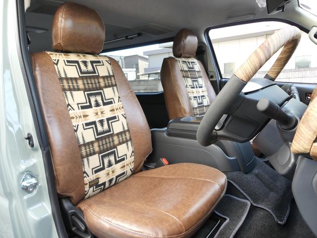ハイエースバン ロングスーパーＧＬ　ディーゼル４ＷＤ　ＦＤ－ｃｌａｓｓｉｃ丸目フロントフェイス　ペンドルトンシートカバー　高さ調整ベッドキット　アルミホイール＆タイヤセット　両側パワースライドドア　パノラミックビューモニター　デジタルイ（15枚目）