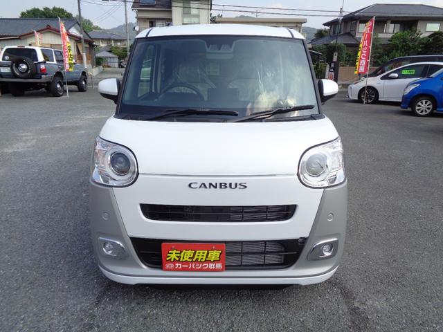 ムーヴキャンバス ストライプスＧ　届出済未使用車　純正９インチスマホ連携ディスプレイオーディオ　フルセグＴＶ・Ｂｌｕｅｔｏｏｔｈ・バックカメラ　シートヒーター　両側電動スライドドア　スマートアシスト　ＬＥＤヘットライト＆フォグ（2枚目）