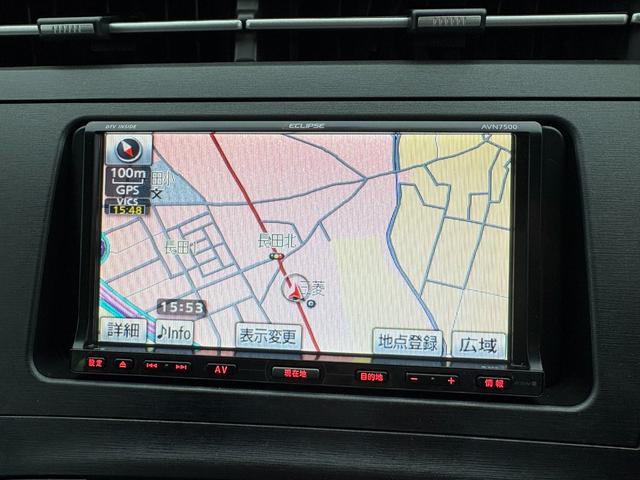 プリウス Ｓ　／寒冷地仕様車／車検：２年付／イクリプスナビ／Ｂｌｕｅｔｏｏｔｈ接続／フルセグ視聴／ＤＶＤ再生／ミュージックサーバー／社外１５ＡＷ／スマートキー／ＡＵＴＯエアコン／タイミングチェーン（3枚目）