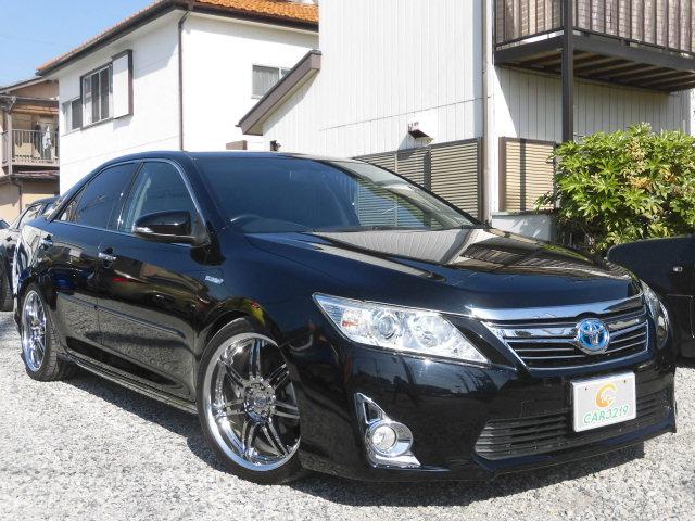 ハイブリッド レザーパッケージ ハイブリッドカー 車高調 社外アルミ 社外テール 黒革シート シートヒーター パワーシート HDDナビ バックカメラ ETC 純正パーツ有(11枚目)