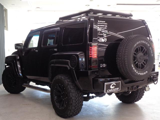 ハマーＨ３ 　三井物産　ウインカー＆テールカスタム　ルーフラック　サンルーフ　黒革　サイドステップ　ケンウッドナビ　地デジ　ＢＴ接続　バックカメラ　ＥＴＣ　パワーシート　社外１７インチ＋マッドタイヤ（13枚目）