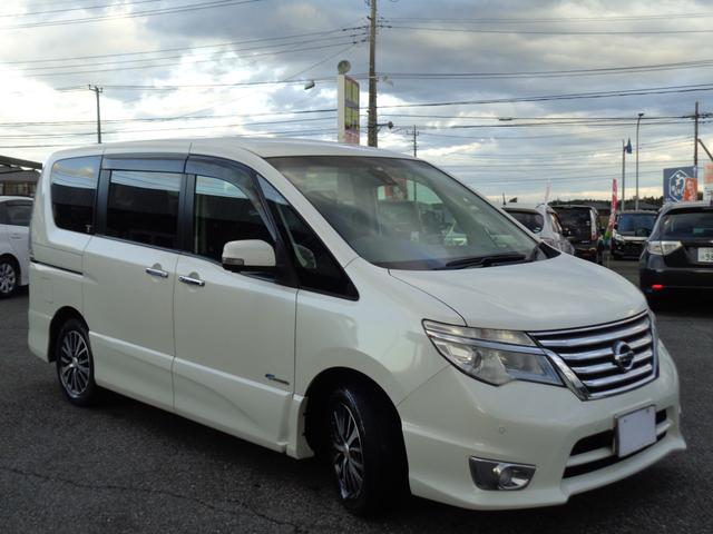 セレナ ハイウェイスターG S-HVアドバンスドセーフティ 純正フルエアロ LEDヘッドライト フォグ 16インチ Sキー Pスタート 8型HDDナビ DVD再生 Bluetooth フルセグTV アラウンドビュー フィリップダウン 両側パワスラ 取説記録簿(6枚目)